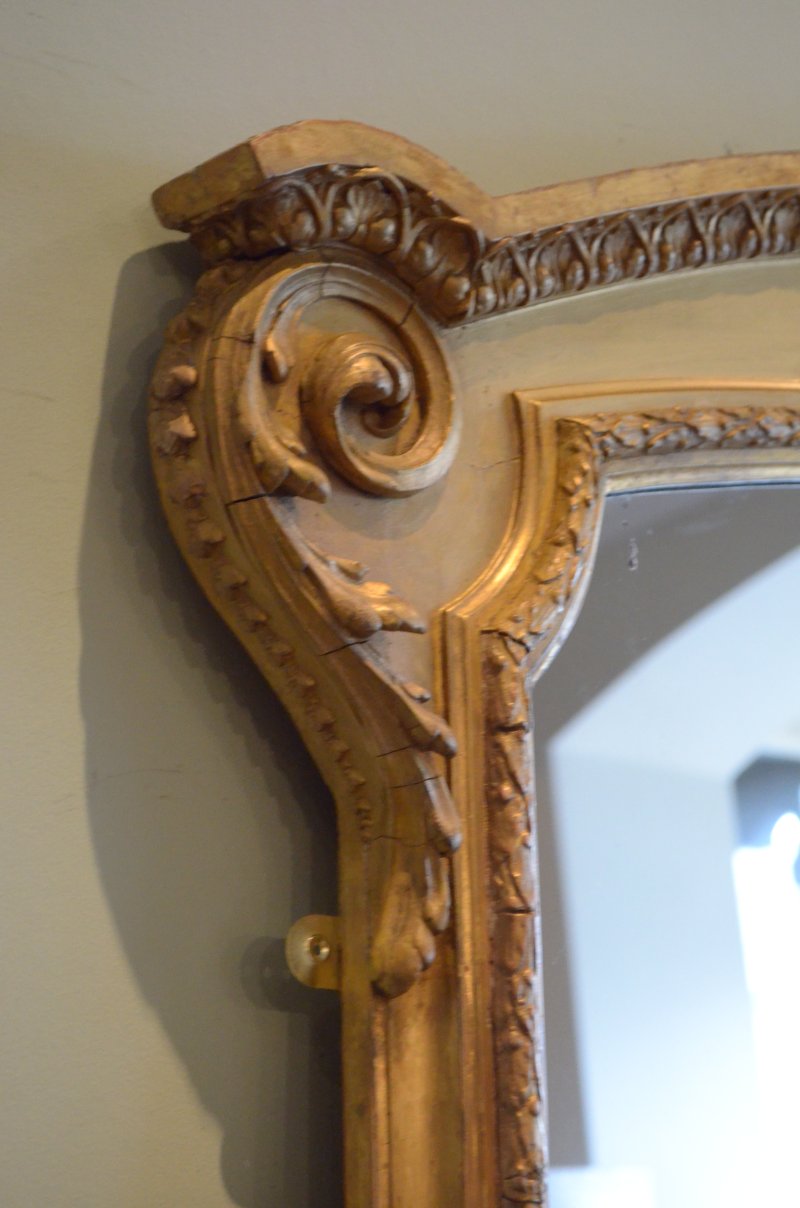 Large Antique Wall Mirror Overmantle Mirror H170cm - Image 7